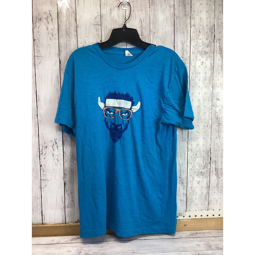 NEON American Apparel Men's Short Sleeve Graphic Shirt Blue Size Medium